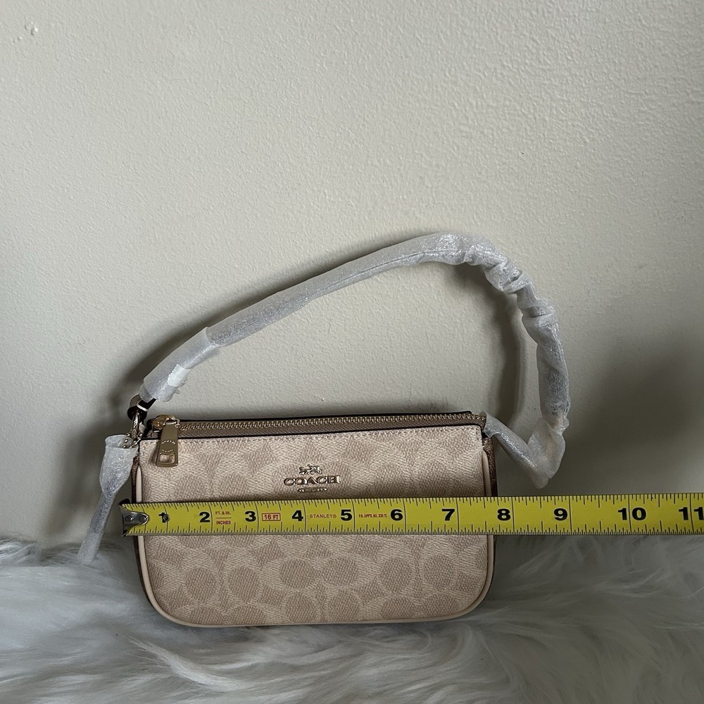 Coach Nolita 19 Sand Tan Signature Canvas Leather Wristlet Bag NEW - Picture 7 of 9
